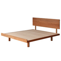 Lit plateforme moderne en bois massif de chêne japonais pour petit appartement, écologique, durable, avec rangement, garantie 1 an, chambre à coucher