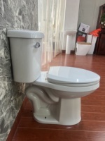 Ensemble de toilette en céramique facile à nettoyer, montage au sol, une pièce, double chasse d'eau, design moderne, utilisation d'appartement et d'hôtel de luxe