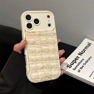 เคสโทรศัพท์น่ารักสไตล์เกาหลี ขนปุย สำหรับ iPhone 11 12 13 14 15 16 17 Pro <span class=keywords><strong>Max</strong></span> Air  แบบกำมะหยี่สีพื้น  ฝาหลังนุ่ม - Product Image 6