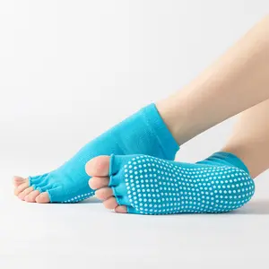 Profession eller Hersteller Großhandel Anti-Rutsch-Boden Pilates Socken fünf Zehen Knöchel griff Baumwoll socken