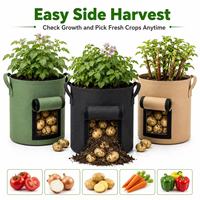 Sacs de culture de pommes de terre personnalisables avec logo pour carottes, oignons verts et plus, en tissu non tissé respirant, réutilisables, jardinières de patio de 7/10/15 gallons