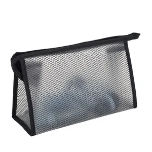 Sample Available Semitransparent Frosted Lightweight EVA Mesh Waterproof Toiletry Wash Pouch Makeup Beauty Bag for Washroom