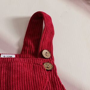 1 pièce, étiquette personnalisée, cœur aimant, coton côtelé, tenue printemps automne, bébé nourrisson, vêtements, barboteuse, robe, ensemble de vêtements pour filles, tout-petits - Product Image 3