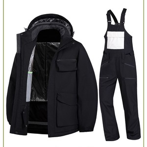 Traje de Esquí de 2 Piezas para Hombre y <span class=keywords><strong>Mujer</strong></span>, Chaqueta de Snowboard Aislada, Pantalones con Tirantes, Ropa Impermeable y Cortavientos para Deportes de Nieve al Aire Libre en Invierno - Product Image 3