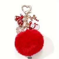 Breloque de téléphone et pendentif de sac rétro en peluche faits main avec boule de fourrure