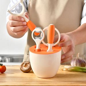 Ensemble d'ustensiles de cuisine personnalisés, outils de cuisine manuels pour gagner de la place, couteau à éplucher les fruits, ciseaux, éplucheur en PP, ouvre-bouteille - Product Image 4