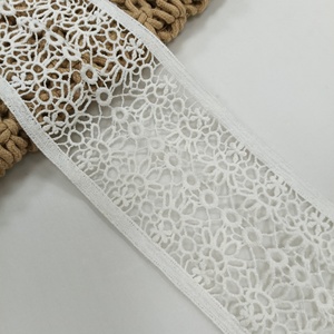 Encaje de Malla de Lujo Blanco, Encaje Tejido sin Elasticidad, Adorno Floral para Ropa y Lencería - Product Image 6