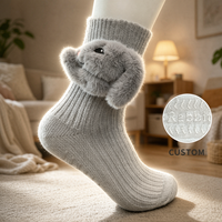 Chaussettes de sol en peluche pour adultes, motif animal de dessin animé, paresseux, pour Noël et la maison