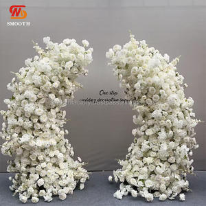 Fleur artificielle en soie lisse faite à la main LEDA, rose blanche, arche brisée, couleurs personnalisées, toucher doux et naturel - Product Image 3