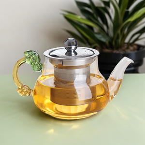 600毫升咖啡玻璃茶壶，带不锈钢滤网定制耐热茶水瓶装水，适用于家庭厨房酒吧 - Product Image 2