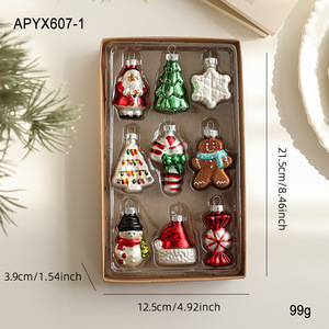 Adornos Navideños Colgantes Tradicionales Vintage de Santa Claus, Adornos de Vidrio Coloridos con Santa Claus, Copos de Nieve, Ecológicos y Personalizables - Product Image 4