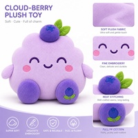 Peluche personnalisée en forme de nuage de myrtilles violettes, brodée, en coton PP doux, coussin rembourré pour enfants, cadeau, décoration intérieure, usine OEM ODM