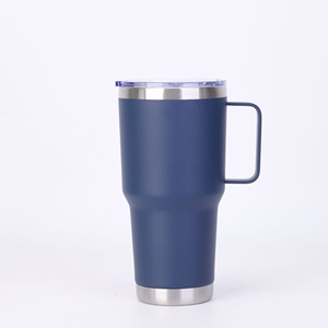 Gobelet isotherme en acier inoxydable 20 oz avec poignée, mug de voyage écologique, revêtement poudré pour usage extérieur - Product Image 3