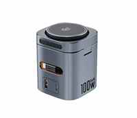Station de charge sans fil 6 en 1 avec câble USB-C rétractable, chargeur magnétique rapide pour iPhone 16, Apple Watch, AirPods, multiport