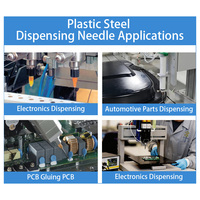 Tip Dispensing Plastik Hub Luer Lock 1/2 Inch Jarum Tumpul Stainless Steel 17 Gauge untuk Perekat Industri