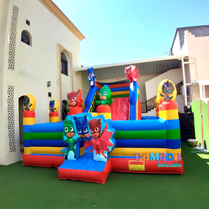 Lâu đài phao liên hoàn công viên giải trí mới nhất với cầu trượt đôi, khu vui chơi giải trí - Product Image 5