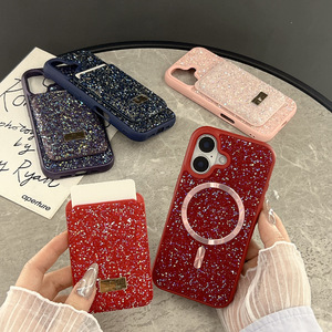 Custodia protettiva con strass di lusso con perline Apple 17 Air Shell Design di marca alla moda per iPhone 16 Pro Max Cover per <span class=keywords><strong>cellulare</strong></span> - Product Image 1