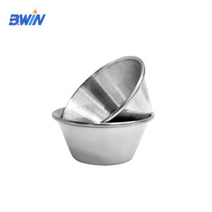 Contenitori per Porzioni in Metallo Impilabili e Riutilizzabili Coppette Rotonde per Salse Ciotole per Intingoli in Acciaio Inossidabile - Product Image 2