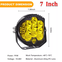 HYNBYZJ 5/7 ''voiture LED travail lumière gousses Spot inondation Combo conduite brouillard tout-terrain camion SUV ATV 4300K 6000K
