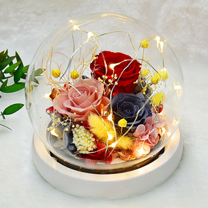 Rosa Seca en Oferta para Regalos del Día de San Valentín, Rosas Eternas Naturales Preservadas de Larga Duración en Cristal - Product Image 1