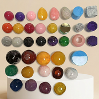 Bouchons et pulvérisateurs de luxe en résine de pierre d'agate ronde, colorés, pour flacons de parfum, 50mm, 38mm, 35mm, vente en gros