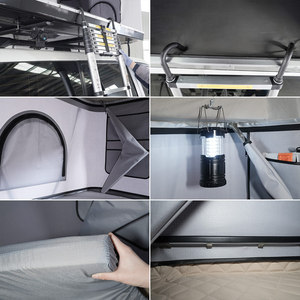 Tente de voiture pop-up, coque rigide en fibre de verre, isolée, best-seller, tente de toit rigide allemande avec annexe à vendre - Product Image 4