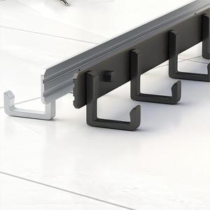 Shu Zheng Wall Mounted <b>Hooks</b> 5 <b>Hooks</b> Self Adhesive Minimalist Design For Bathroom Wardrobe <b>Towel</b> Rack - Product Image 2