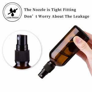 4oz <b>Amber</b> Glass Spray <b>Bottles</b> with Plastic Caps Small Fine Mist 30ml Capacity 2 Pack for Essential Oils - Product Image 6