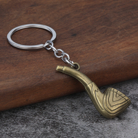 Porte-clés créatif rétro en alliage de zinc, style pipe à tabac 3D, mignon, tendance, écologique, léger, personnalisable OEM