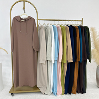 Nouvelle Abaya à Capuche Lorina pour Femme, Robe de Tous les Jours, Abaya Sweat-shirt Décontractée, Robe Ample Unie, Vêtement Islamique pour Femme