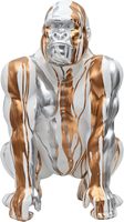 Statue en métal personnalisée Xintuo Gorilla, finition dorée, thème animal, moulage artistique, décoration durable pour la maison, prix usine, modèle Z-7