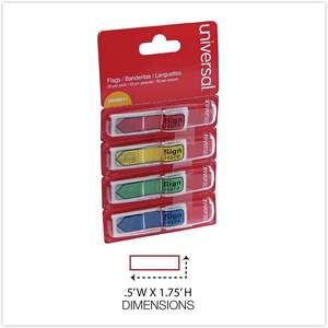 UNV99011 Deluxe 0.5 Pulgadas X 1.75 pulgadas Banderas de Señalización con Flecha y Mensaje, Universales, Colores Surtidos (Paquete de 120) - Product Image 3