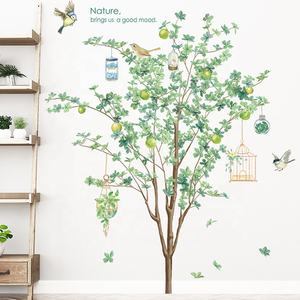 Auto adesivo verde autoadesivo della parete albero uccello 3d autoadesivo della parete per soggiorno autoadesivo della parete della decorazione - Product Image 2