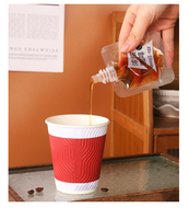 Sachet personnalisé pour café, jus et boissons, avec bec verseur et buse d'aspiration, pochette transparente autoportante pour liquides