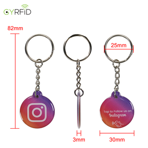 Tùy chỉnh <span class=keywords><strong>13.56MHz</strong></span> không thấm nước NFC tag213/215/216 phương tiện truyền thông xã hội Google Keychain <span class=keywords><strong>RFID</strong></span> epoxy keyfob - Product Image 2