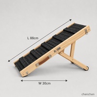 Rampe pour animaux de compagnie en bois massif, robuste et moderne, pliable, hauteur réglable, surface antidérapante en tapis, pour chiens de petite/moyenne/grande taille, canapé-lit