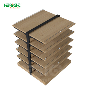 Highbright Double-Sided Heavy-Duty Multi-tier Wooden Bakery <b>Display</b> Shelf with Hanging Peg <b>Hooks</b> for Bread Snacks Retail Stores - Product Image 5