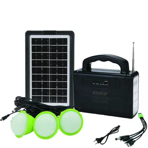 DT-9006 A DAT système d'éclairage solaire avec radio FM batterie externe solaire avec fonction USB kits d'éclairage solaire pour la maison