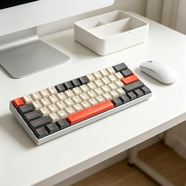 Keywin ZK61 Tri-mode 61 Keys RGB Mechanical Gaming Keyboard Hotswap Red Switch USB Type-C Mini 60% Mechanical Gaming Keyboard