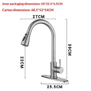 Robinet de cuisine rétractable chaud/froid de style américain transfrontalier en acier inoxydable pour évier et lave-vaisselle - Product Image 4