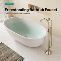 Robinet de baignoire autoportant en laiton massif avec poignée unique, pulvérisateur de douche pour salle de bain moderne