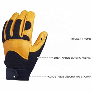 Ozero Herren Damen Atmungsaktive Ungefütterte Hirschleder Motorrad Motocross Motorradfahrer Lederhandschuhe - Product Image 4