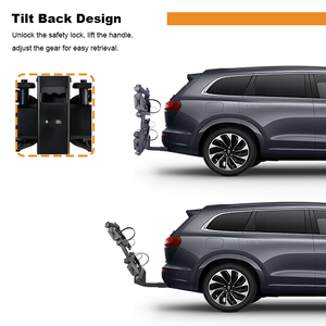 Estante de bicicleta para coche SUV montado en enganche de servicio pesado plegable Soporte de enganche de bicicleta doble con rampa - Product Image 4