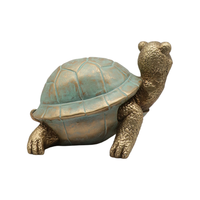 Statue de tortue en résine patinée effet bronze, figurine de tortue, technique de moulage, coquille verdigris, décoration de jardin chinoise B2B