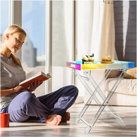 Neues Design Hochwertiger schillernder Acryl-Klapptisch Kunden spezifischer Regenbogen-Acryl-Klapptisch
