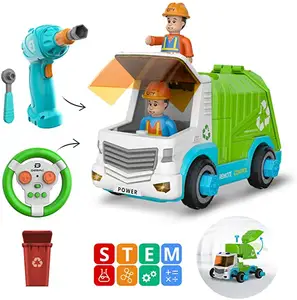 DIY Mainan Batang RC Bongkar Pasang Mobil dengan Bor Listrik Konstruksi Dump Truck untuk Anak-anak