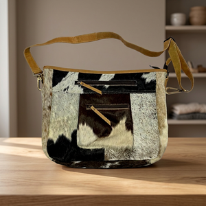 Bolsos Cruzados de Moda de Cuero Genuino de Alta Calidad BS INTERNATIONAL con Cierre de Cremallera, Logotipo Bordado, Impermeables, para Uso Diario - Product Image 1