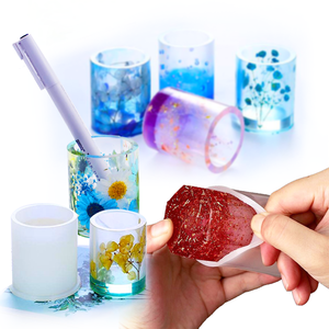 Bienvenue, moule en silicone personnalisé, stylo, conteneur, résine, sous-verre, kit de moule avec fleurs séchées, conception par vous-même - Product Image 4