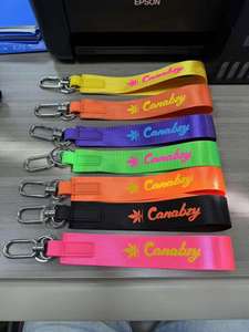 Wholesale Embroidered Nylon Wrist Strap Keychain with Metal Hook Multi-Purpose Phone Bag Clothes Hanging <b>Tag</b> Custom Logo - Product Image 2