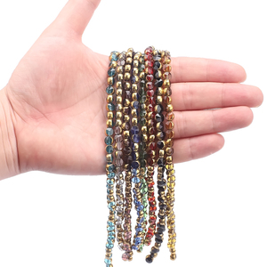 Zhubi 6MM Faceted Round Glass <strong>Beads</strong> Plated Gold Side Original Colors Crystal <strong>Agate</strong> <strong>Beads</strong> for Jewelry Making DIY Necklace - Product Image 3